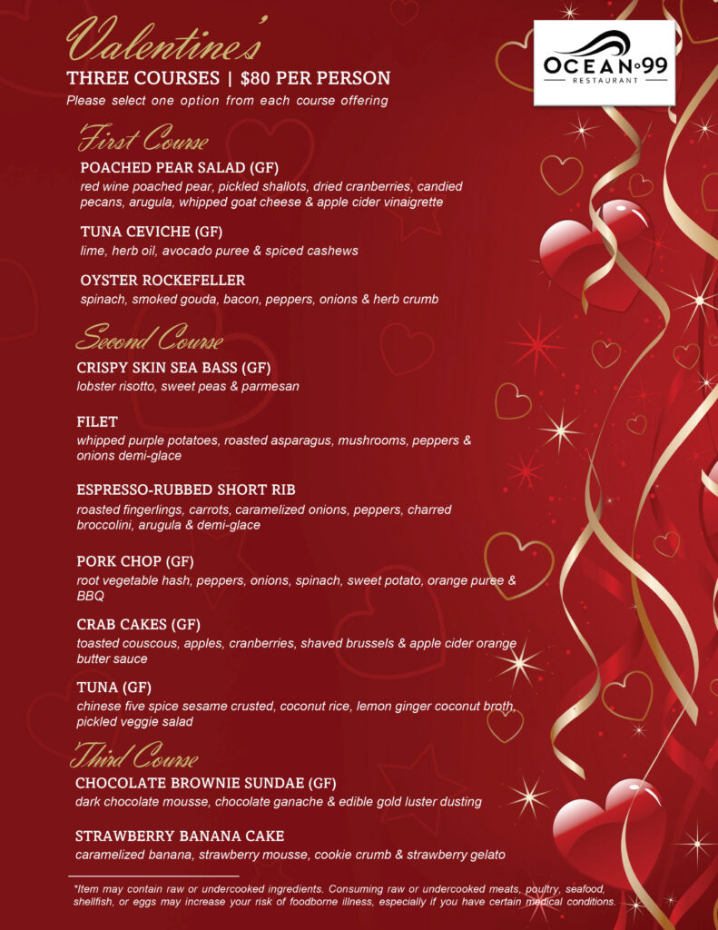Ocean99 2026 VDay Menu